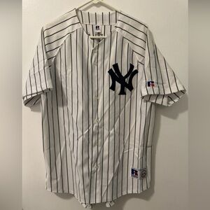 Russell Athletic White and Black Pinstripe Men's Jersey